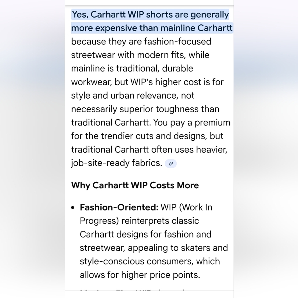 Carhartt WIP Denim Cutoff Shorts, Size 26 - Picture 10 of 10
